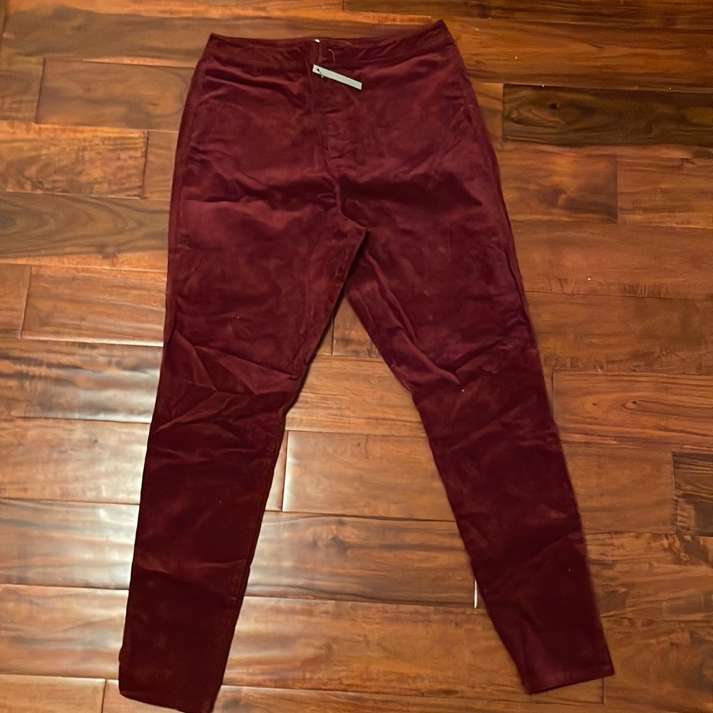 ASOS burgundy velvet jeans